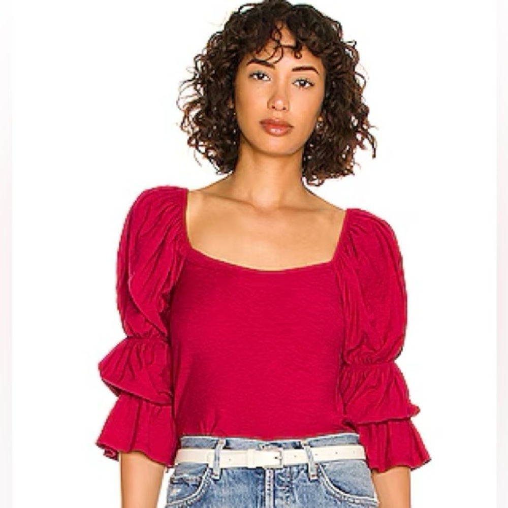 Nation LTD Hillary Romance Tee Heartbreaker Fuchsia Red Pink Boho Women’s XS